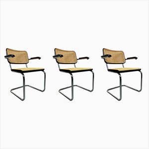 S64 Cantilever Chairs by Marcel Breuer for Thonet, 1990s, Set of 3