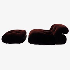 Soriana Lounge Chair and Ottoman by Afra & Tobia Scarpa for Cassina