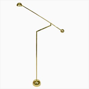 Lampade da terra minimaliste in ottone, anni '70