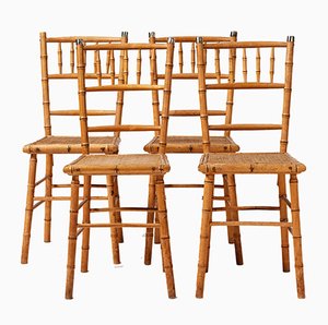 Swedish Faux Bamboo Dining Chairs from Bodafors, 1900s, Set of 4