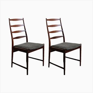 Set of Danish Dark Wood Dining Chairs by Arne Vodder, 1960s