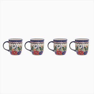 350 ml Ceramic Mugs by Porcelana Bolesławiec, Set of 4