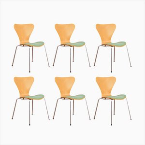 Mid-Century Model 3107 Chairs by Arne Jacobsen for Fritz Hansen, 1987, Set of 6