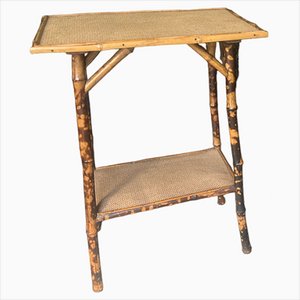 Antique Victorian Tiger Bamboo Side Table