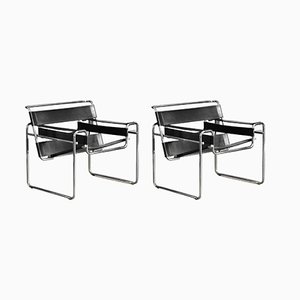 Wassily-Inspired Lounge Chairs in the style of Marcel Breuer, 1970s, Set of 2