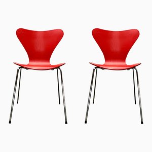 Model 3107 Chairs by Arne Jacobsen for Fritz Hansen, Denmark, 1997, Set of 2
