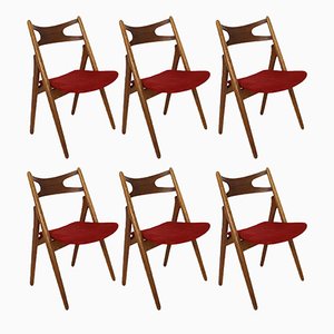 Teak Modell Sawbuck CH29 Stühle von Hans J. Wegner für Carl Hansen & Søn, 1960er, 6er Set