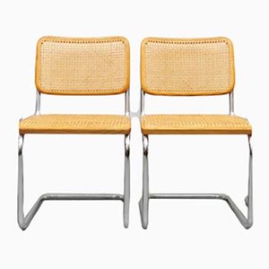 S32 Beistellstühle aus Eschenholz von Marcel Breuer für Thonet, 2er Set