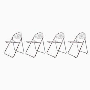 Chrome Folding Chairs, Italy, 1970s, Set of 4