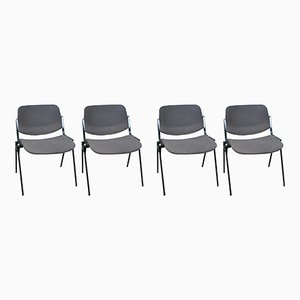 Black and Gray Castelli Chairs by Giancarlo Piretti, 1970s, Set of 4