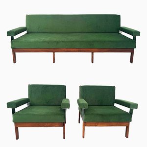 Sofa with Kyoto Armchairs, 1961, Set of 3