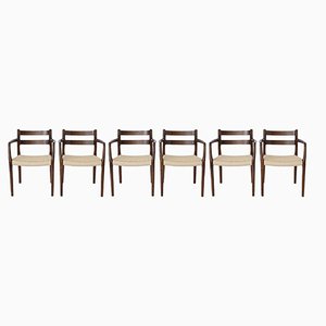 Vintage Danish Chairs by Niels Møller, 1970s, Set of 6