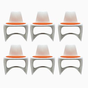 Mid-Century 290 Stacking Chairs in Moulded Plastic by Steen Østergaard for Cado, Set of 6