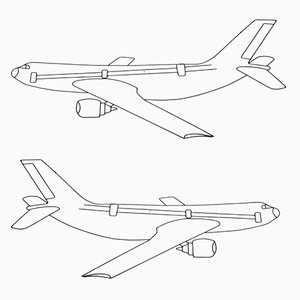 Iron Wire Airplane Wall Sculptures, 1960s, Set of 2