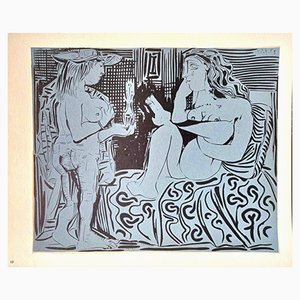 Pablo Picasso, Two Nudes, Linograbado original, 1962