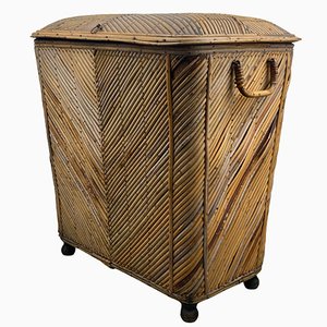 Vintage Wicker Chest in Bamboo, 1930s