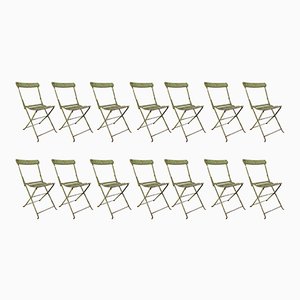 Vintage French Foldable Bistro Garden Chairs, Set of 14