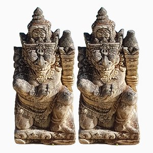 Balinese Statues in Stone, 1960s, Set of 2