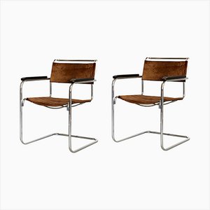 Model S34 Armchair by Mart Stam for Thonet, 1970s, Set of 2