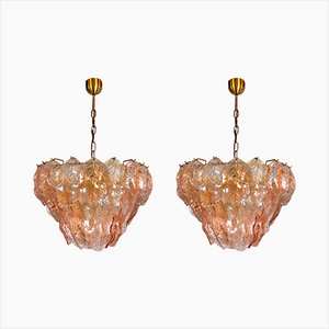 Murano Glass Chandelier from Mazzega, Italy, 1960s, Set of 2