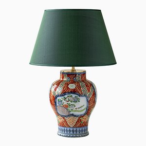 Lampe de Bureau Artisanale Unique de Delft Petrus Regout Chinoiserie Vase Petrus