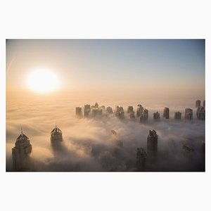 Rustam Azmi, The Foggy Dubai Skyline, Papier Photographique