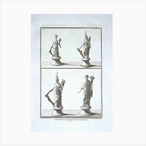 Aguafuerte original, Estatuas romanas antiguas, siglo XVIII