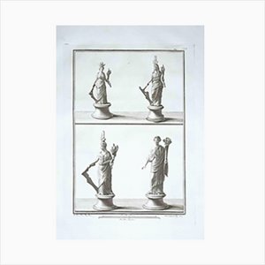 Unknown, Ancient Roman Statues, Original Etching, 18th Century