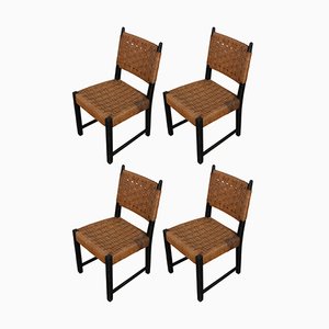 Vintage Czech Wooden Chairs, 1950s, Set of 4