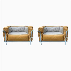 Grand Comfort LC3 Armchair by Le Corbusier, Pierre Jeanneret and Charlotte Perriand, 2006, Set of 2