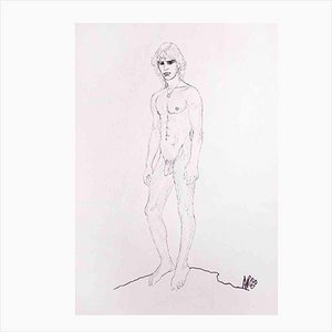 Anthony Roaland, Portrait of a Young Man, Original Pencil Drawing, 1980