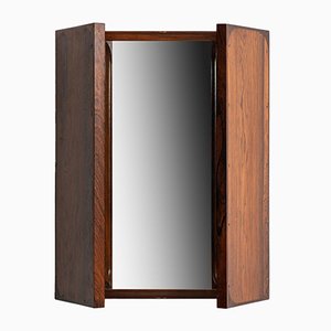 Rosewood Folding Mirror by Frode Holm for Illums Bolighus, Denmark, 1950s