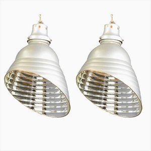 Mercury Glass Pendant Light by Adolf Meyer for Zeiss, 1890s, Set of 2