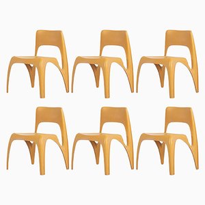 German Stacking Chairs by Preben Fabricius for Interplast, 1970s, Set of 6