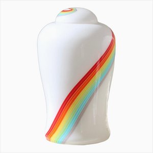 Vintage Murano Rainbow Swirl Tischlampe, 1970er