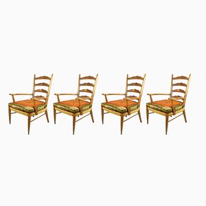 Wood & Rope Armchairs by Ico Parisi, 1949, Set of 4