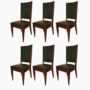 Art Mahogany Dining Chairs, 1920s, Set of 6