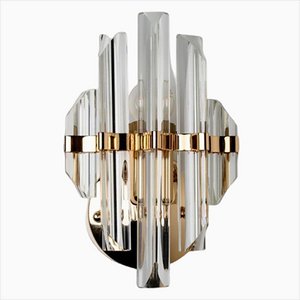 Murano Glass and Brass Sconce in the style of Venini, Italy, 1975