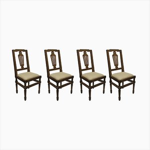 Antike Stühle aus Nussholz, 4er Set