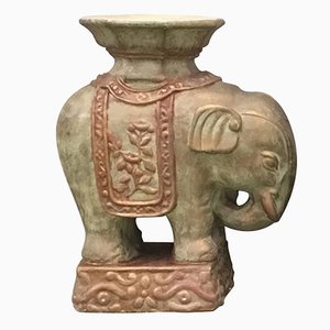 Brown Terracotta Elephant Garden Planter Table