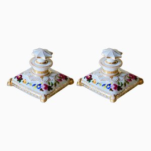 Frascos de perfume vintage de porcelana, París, década de 1880. Juego de 2
