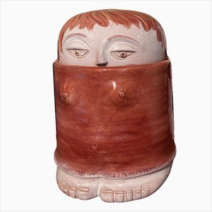 Red Ceramic Lady Pot