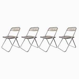 Italian Folding Plia Chairs by Giancarlo Piretti for Castelli, 1960s, Set of 4