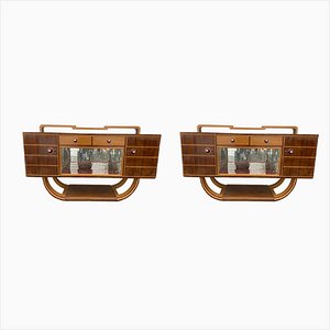 Art Belief Deco Maple and Rosewood Mirror by Paolo Buffa, 1940s, Set of 2