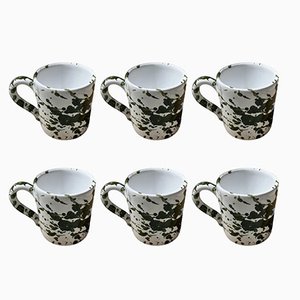 Points Green Mugs by Popolo, Set of 6