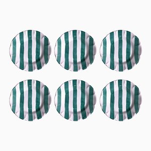 Plate with Green Stripe from Popolo, Set of 6
