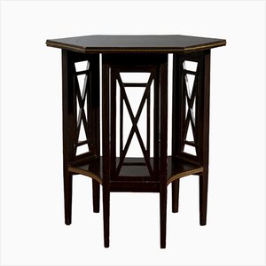 Hexagonal Liberty Coffee Table with Brass Frames, 1920s