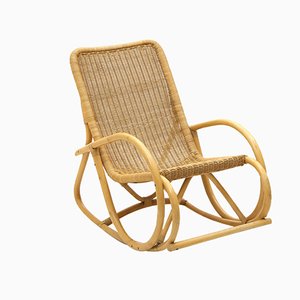 Rocking Chair in Rattan by Gervasoni, 1970s