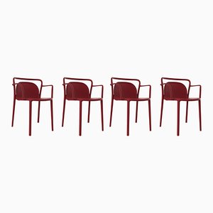 Classe Burgundy Chairs from Mowee, Set of 4