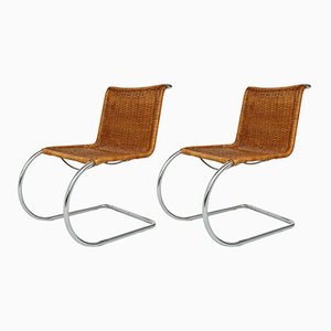 Caña Tejida Mod. Sillas Cantilever S 533 L de Ludwig Mies Van Der Rohe para Thonet. Juego de 2